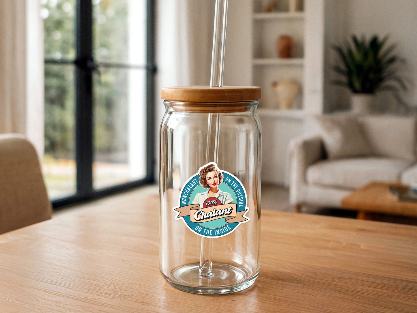 Nonchalant / 100% Chalant On The Inside | Funny Sticker