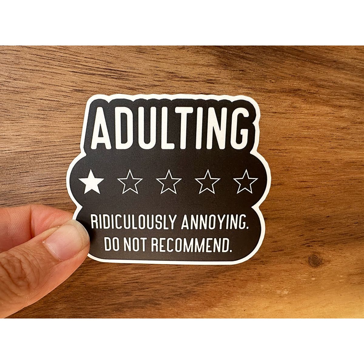1 Star Adulting Review | Funny Sticker | Waterproof Vinyl