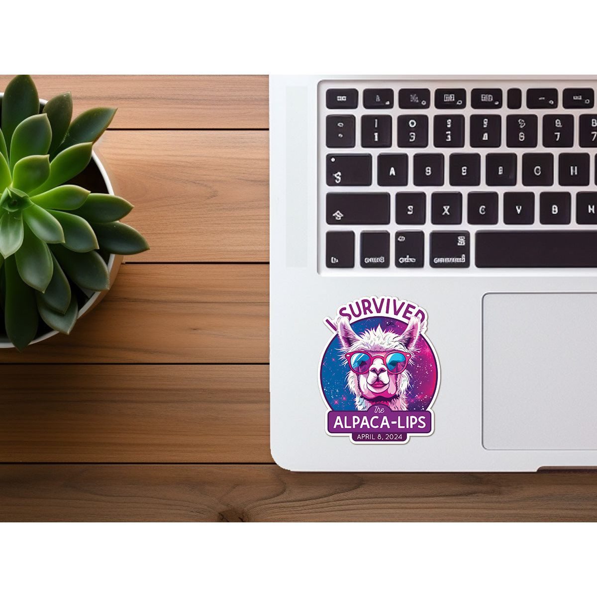 I Survived the Alpaca Lips | Funny Vinyl Sticker with Holographic Option