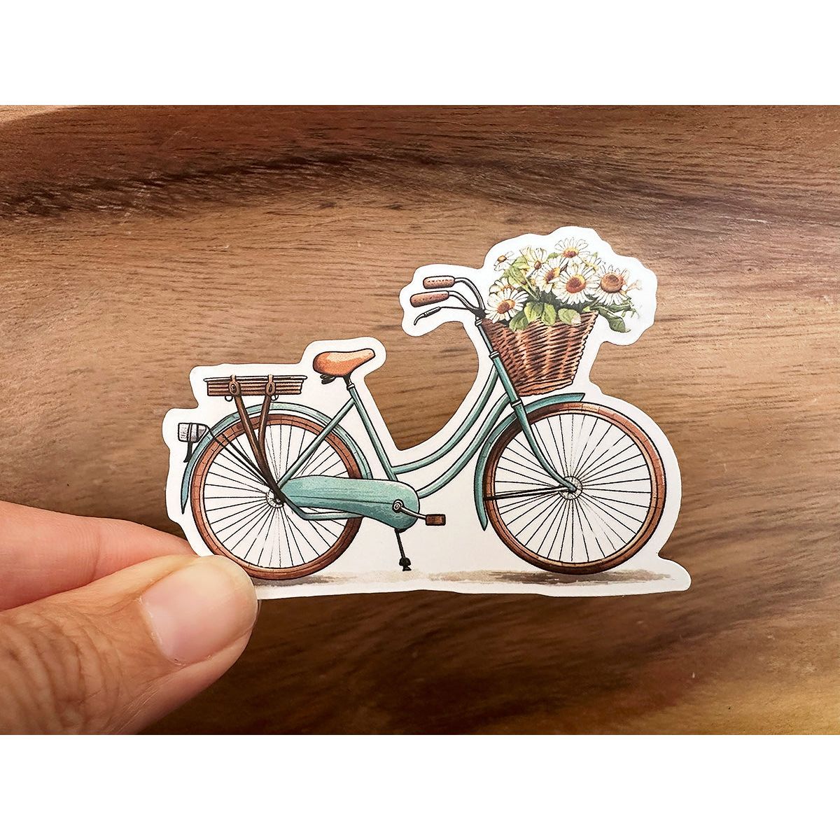 Retro Bike with Flowers | Cute Vinyl Sticker
