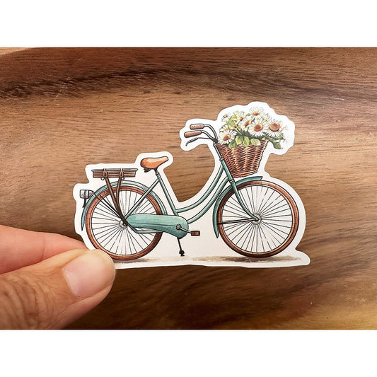 Retro Bike with Flowers | Cute Vinyl Sticker