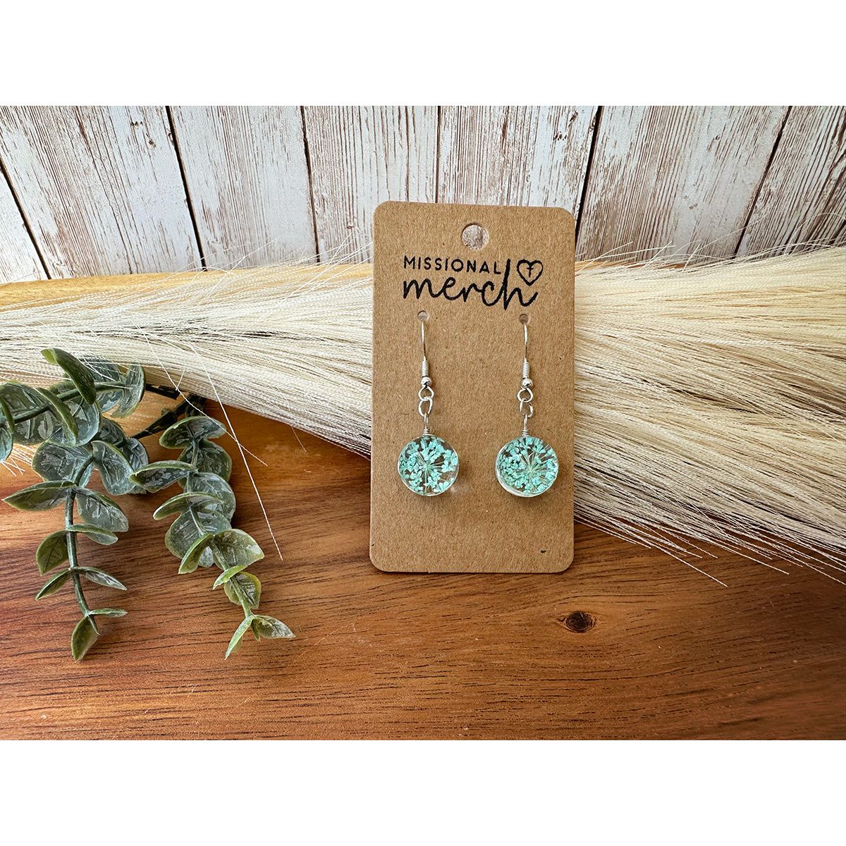 Delicate Dried Flowers in Glass Earrings | 2 Color Options