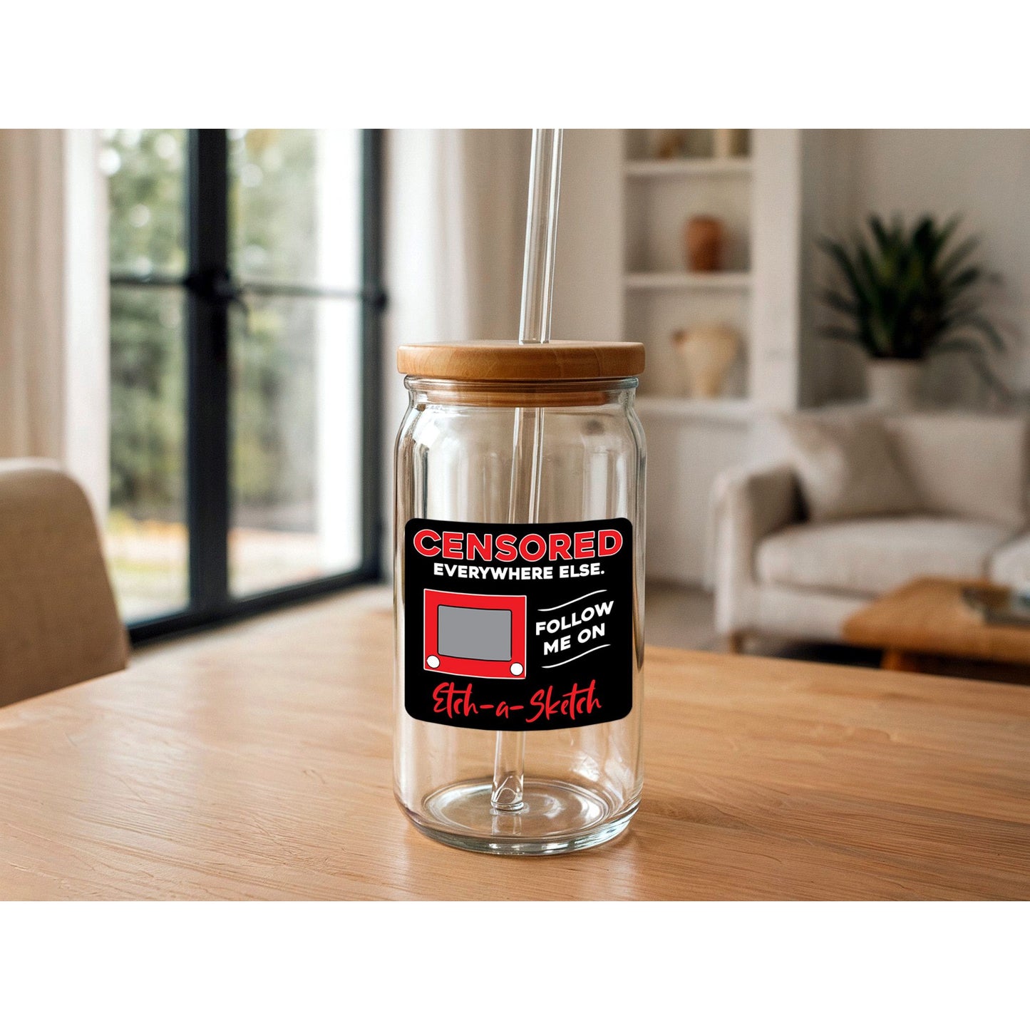 Censored Everywhere Else - Follow Me on Etch-a-Sketch | Funny Sticker