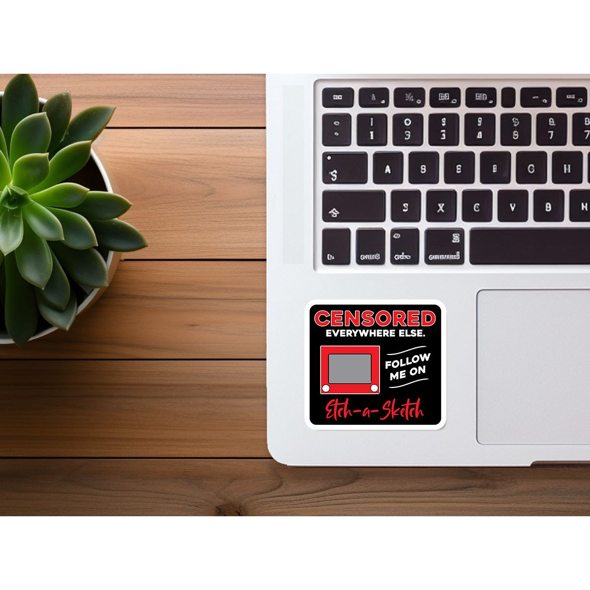 Censored Everywhere Else - Follow Me on Etch-a-Sketch | Funny Sticker