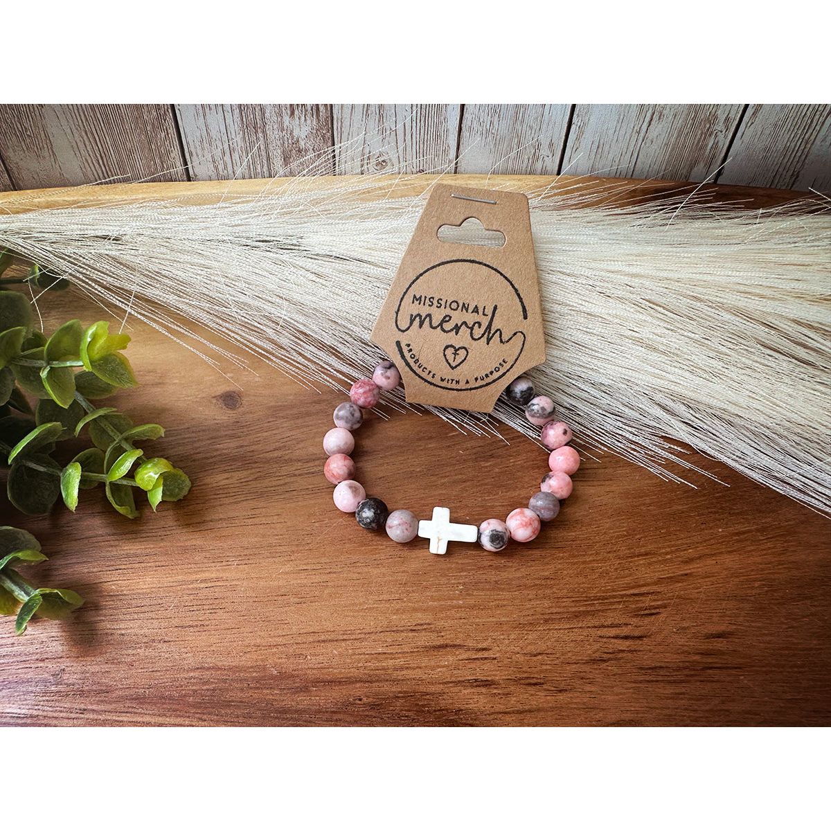 Cross Bracelet with Natural Stones | Many Color Options!