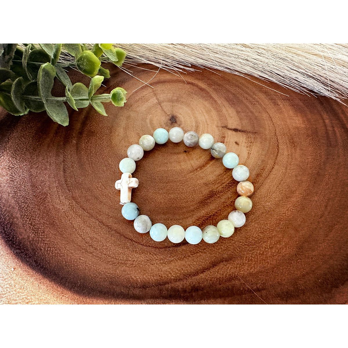 Cross Bracelet with Natural Stones | Many Color Options!