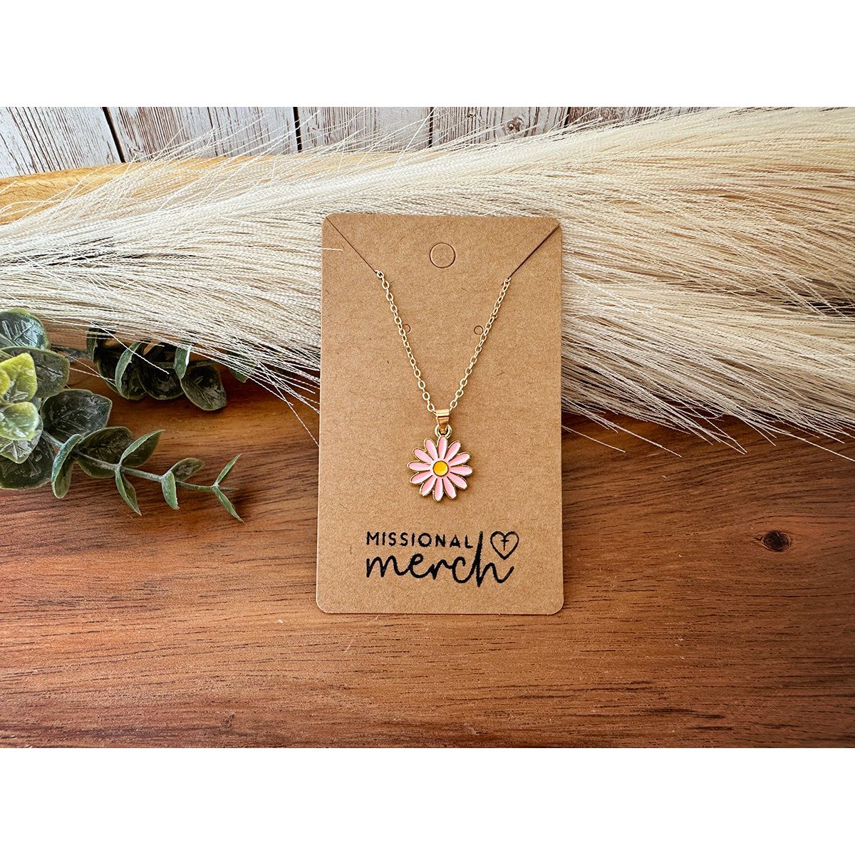 Enamel and Gold Daisy Necklace | 2 Color Options