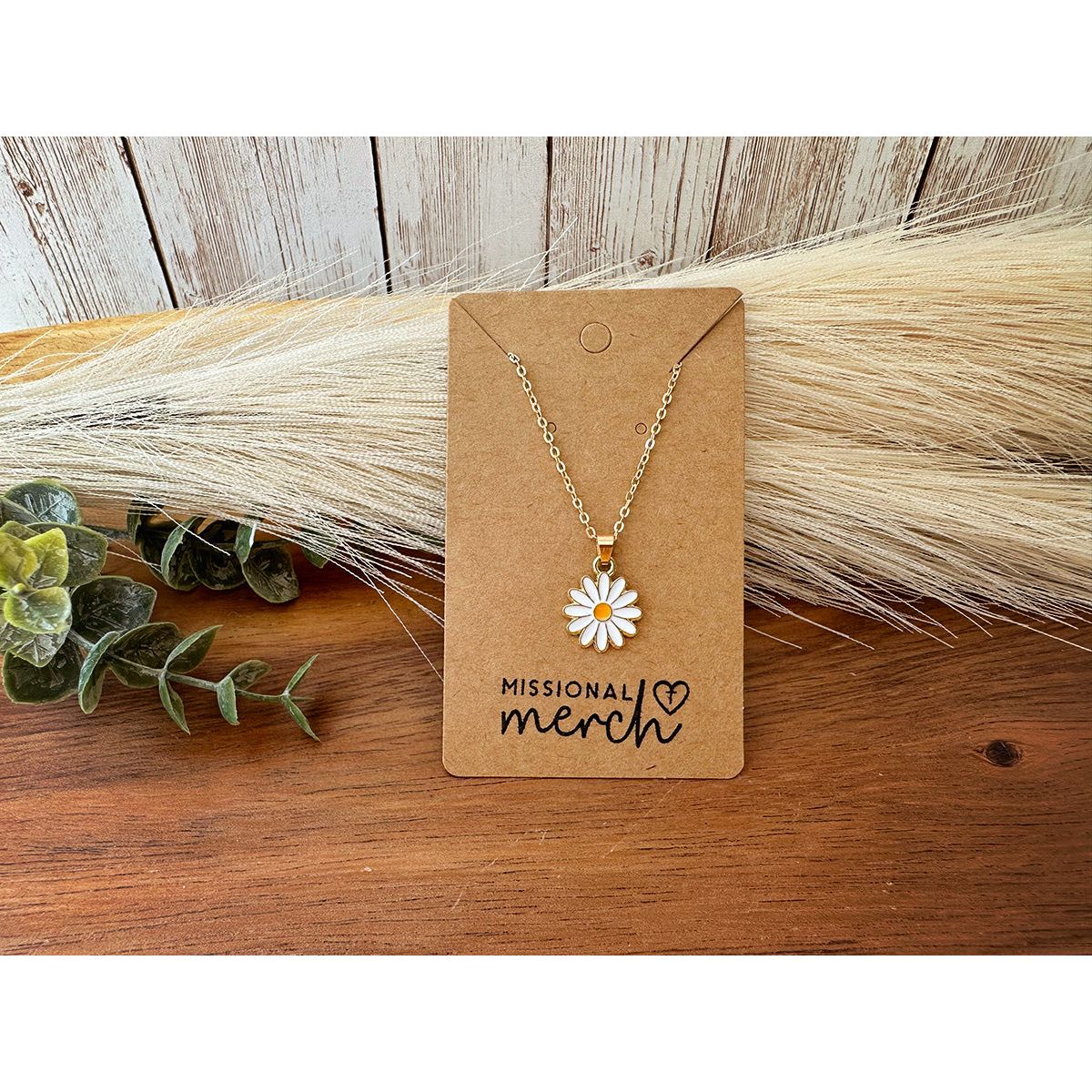 Enamel and Gold Daisy Necklace | 2 Color Options