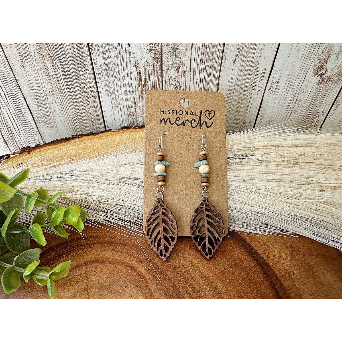 Earthy Boho Leaf Earrings