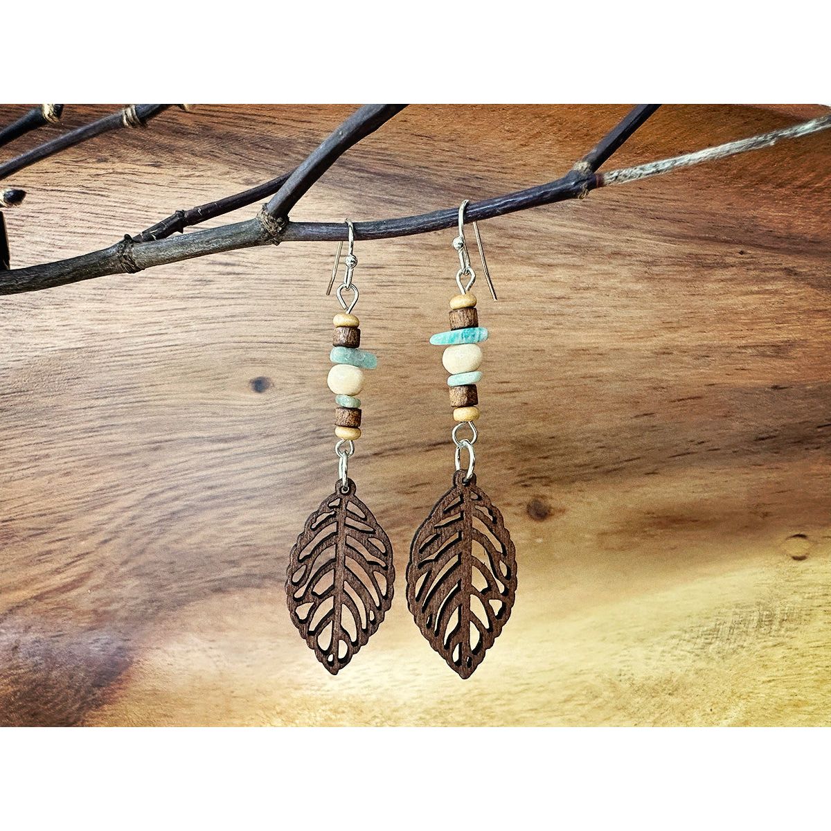 Earthy Boho Leaf Earrings