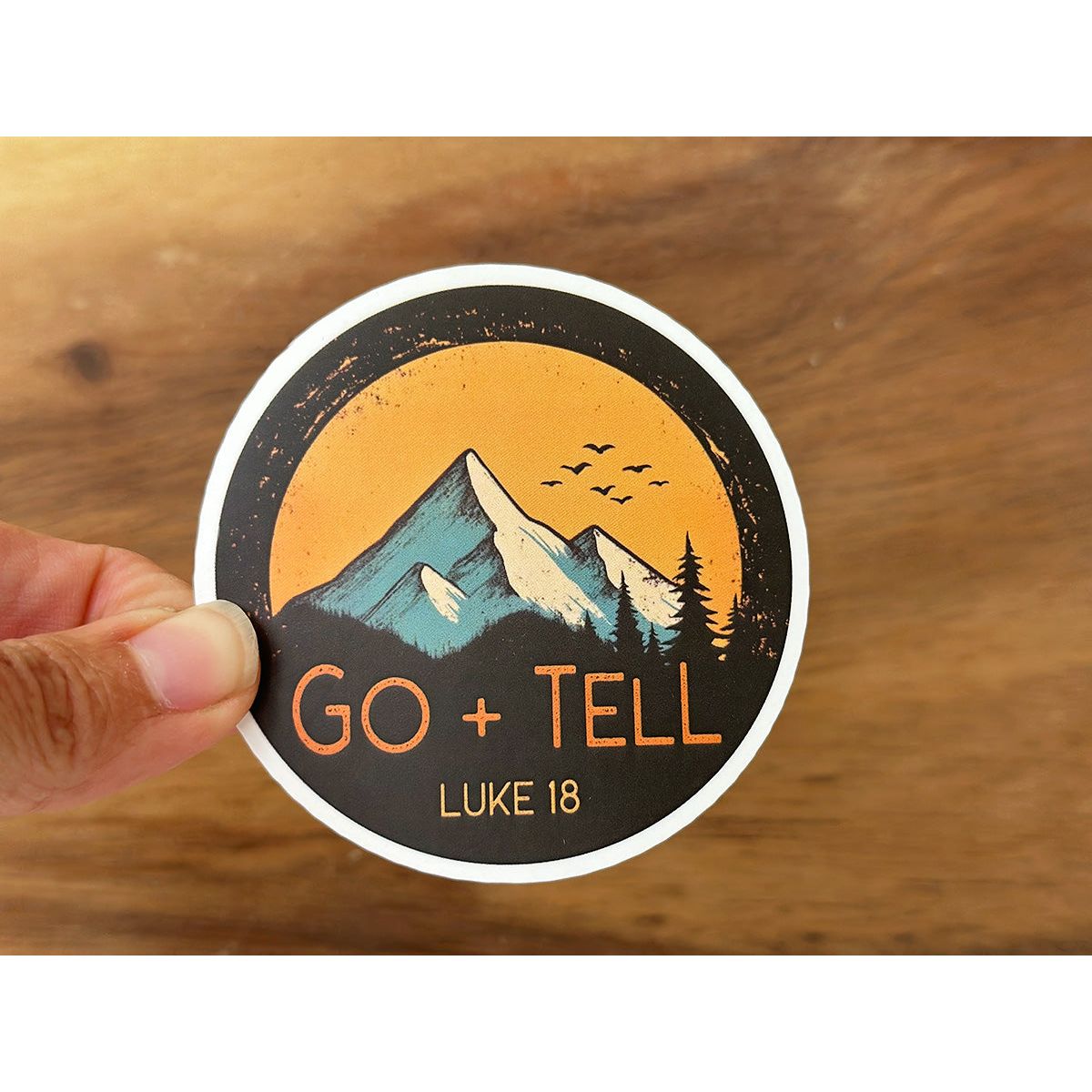 Go Tell It On The Mountain | Luke 1:8 Scripture Sticker