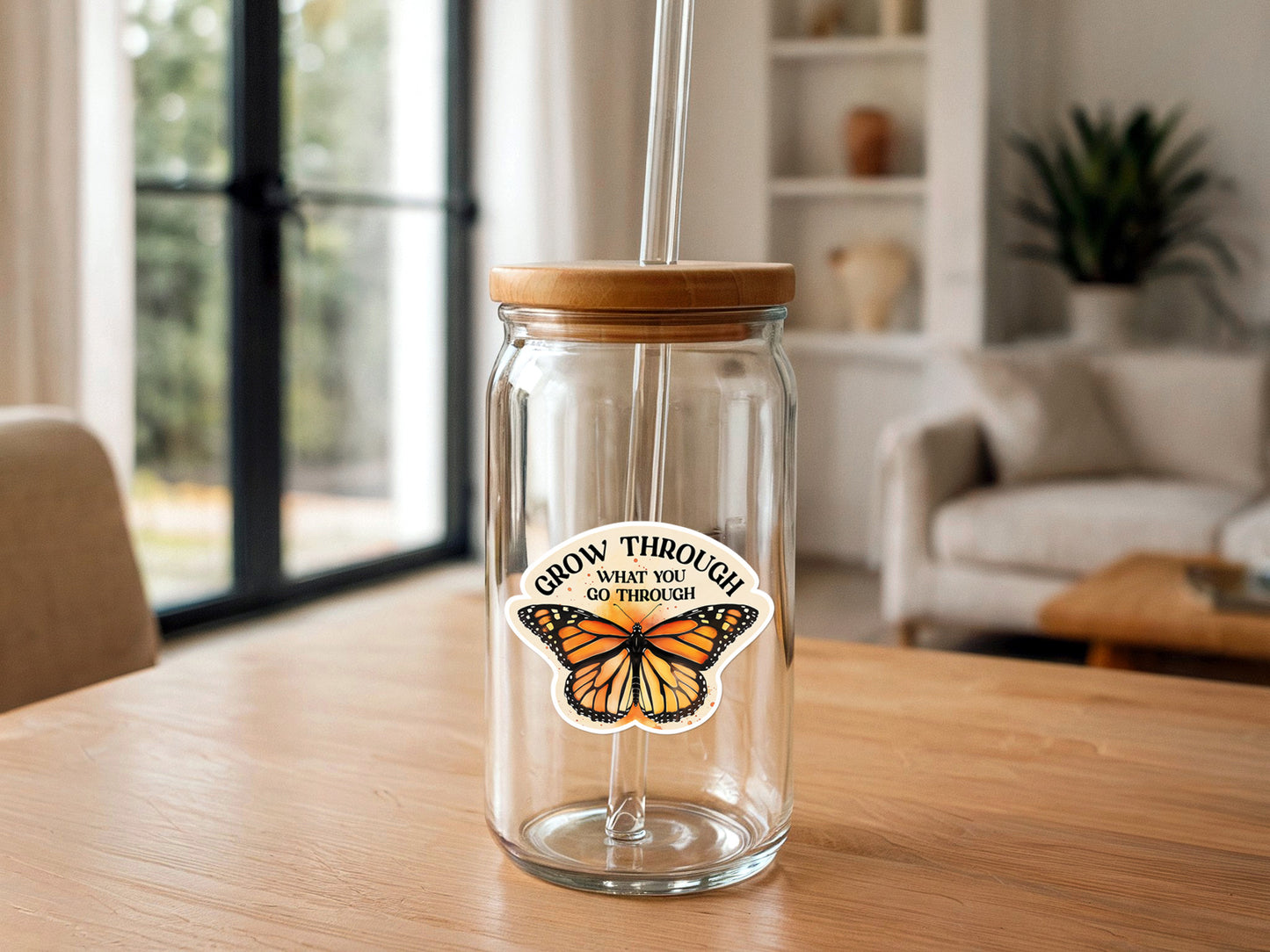Grow Through What You Go Through | Vinyl Butterfly Sticker