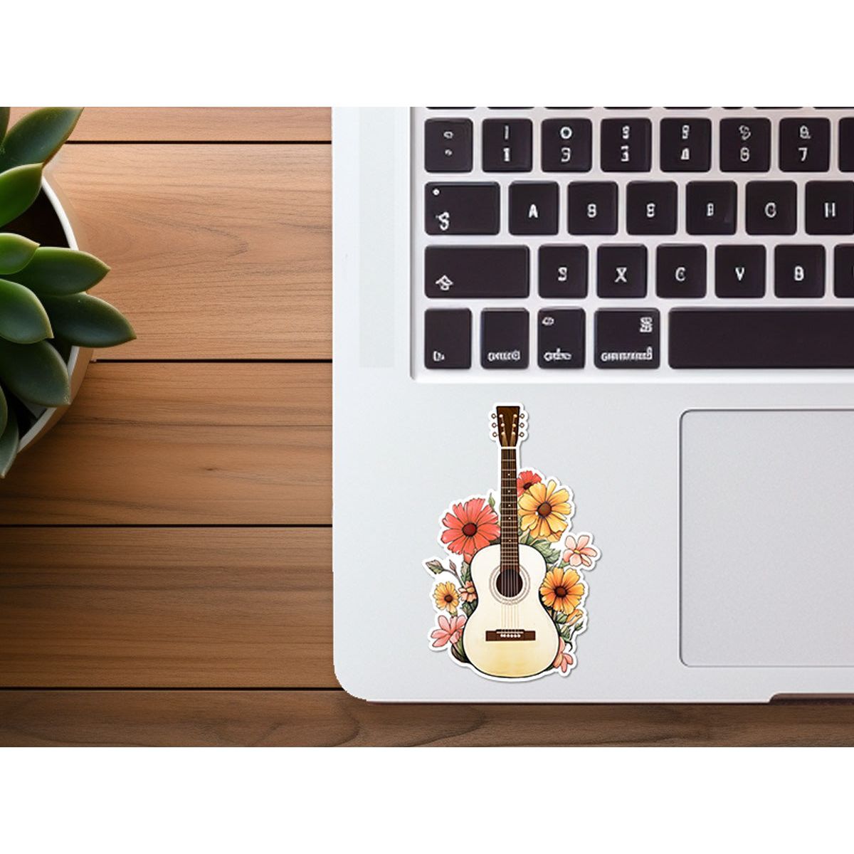 Guitar with Flowers | Pretty Vinyl Sticker