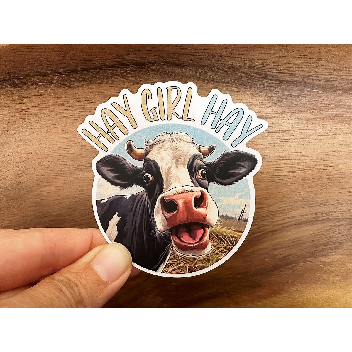 Hay Girl Hay | Funny Cow Sticker