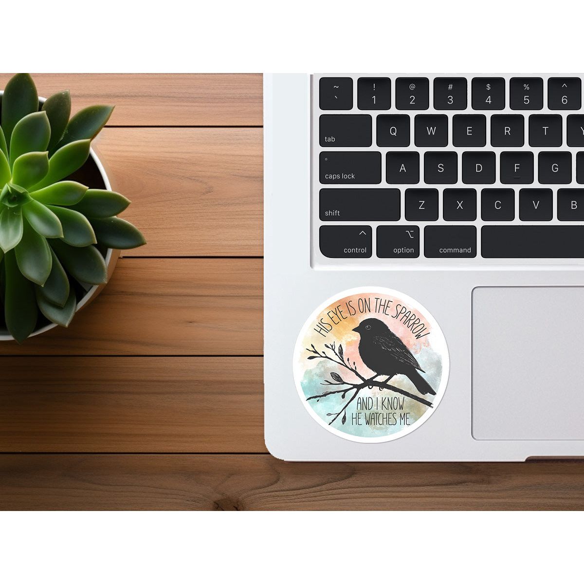 His Eye Is On The Sparrow | Christian Hymn Sticker