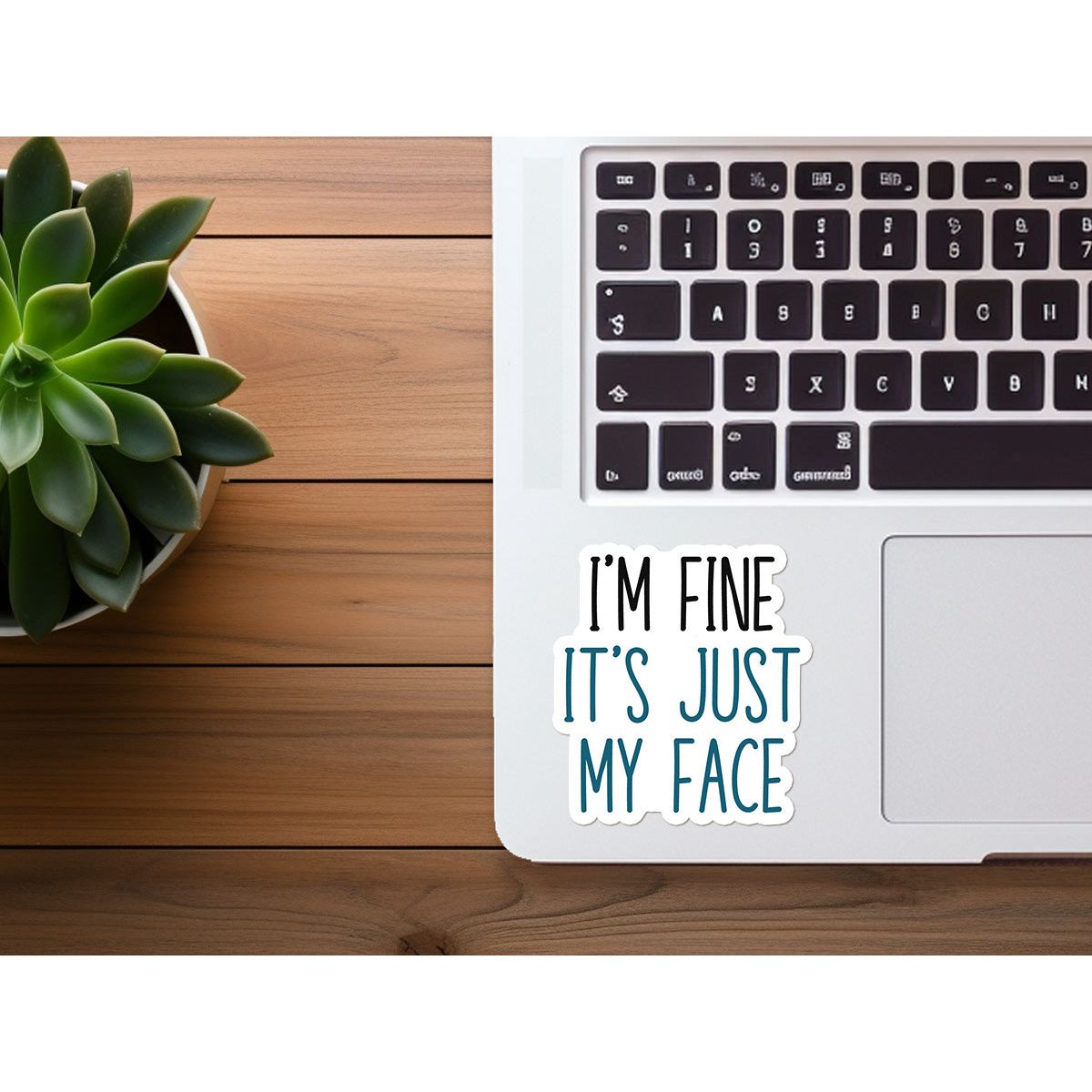 I'm Fine, It's Just My Face | Funny Sticker | Waterproof Vinyl