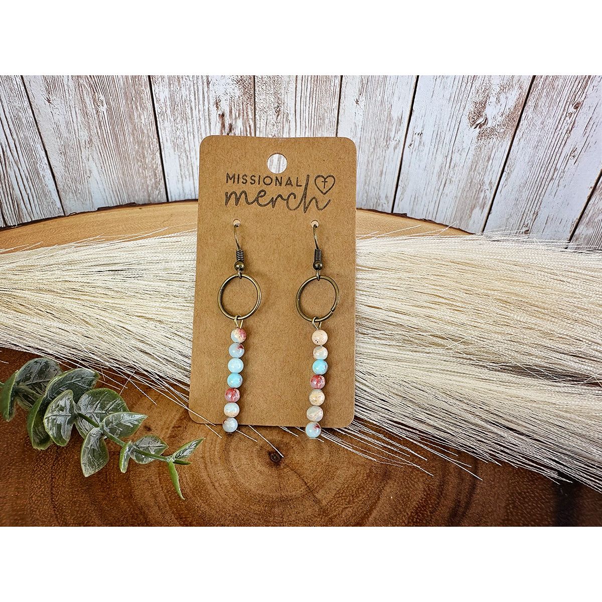 Serpentine Jasper Beaded Earrings