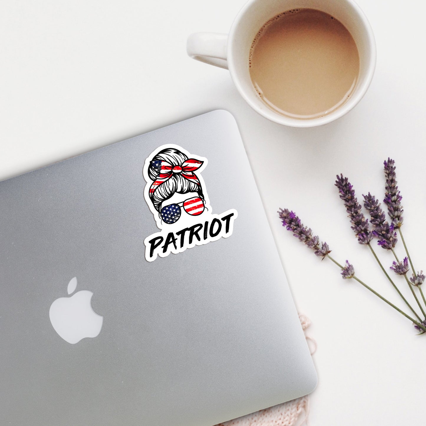 Patriot Messy Bun Sticker | Patriotic Sticker | America