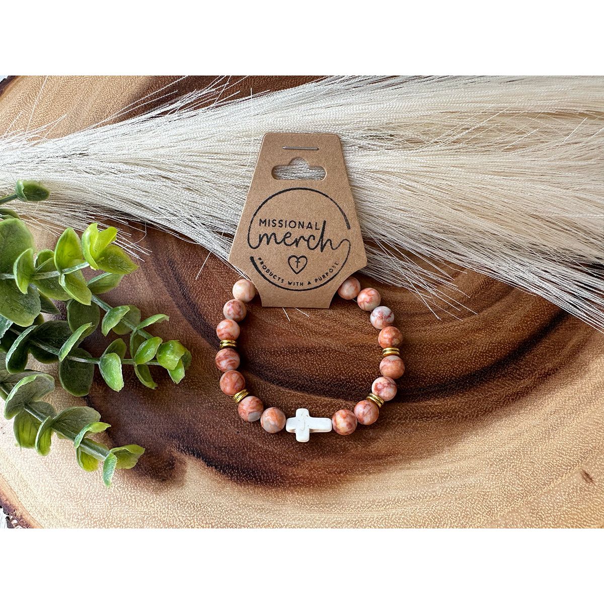 Cross Bracelet with Natural Stones | Many Color Options!