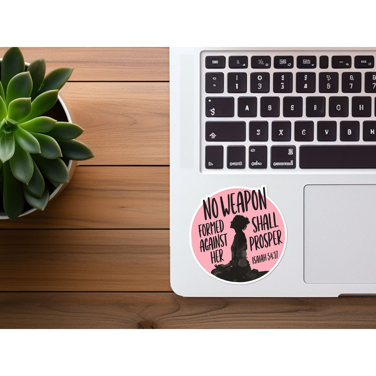 No Weapon Formed Against Her Shall Prosper | Vinyl Christian Sticker