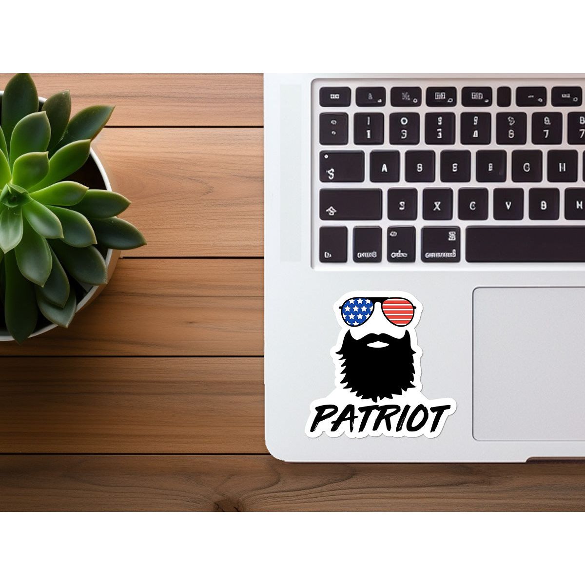 Patriot Bearded Man Sticker | Patriotic Sticker | America