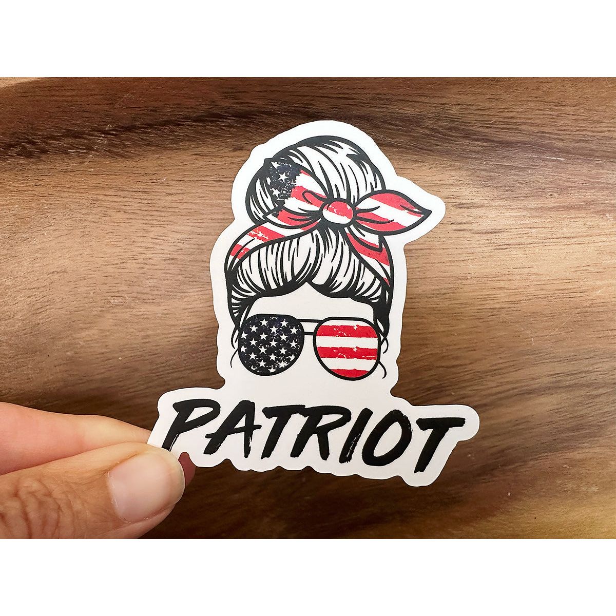 Patriot Messy Bun Sticker | Patriotic Sticker | America