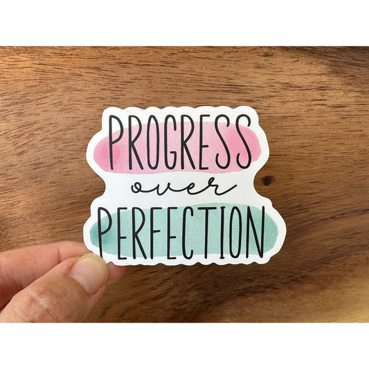 Progress Over Perfection | Waterproof Sticker | Wellness