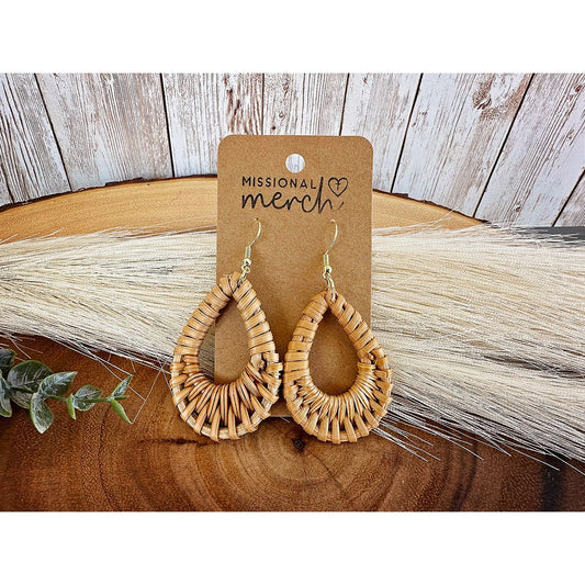 Woven Rattan Earrings | Earthy and Natural