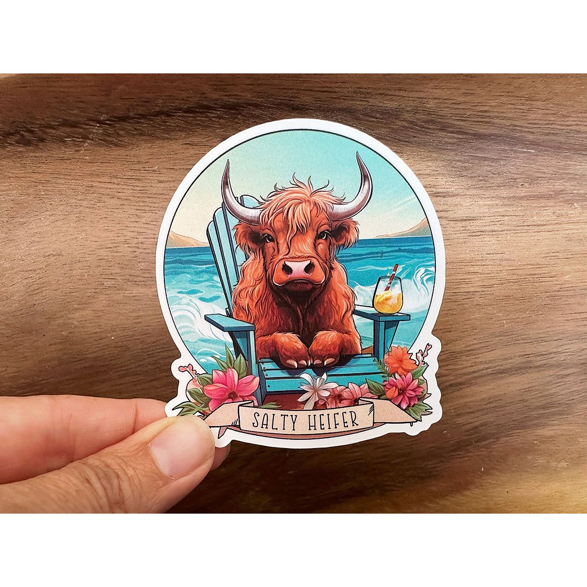 Salty Heifer | Highland Cow Sticker