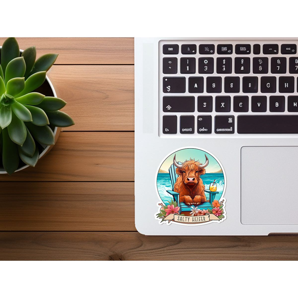 Salty Heifer | Highland Cow Sticker