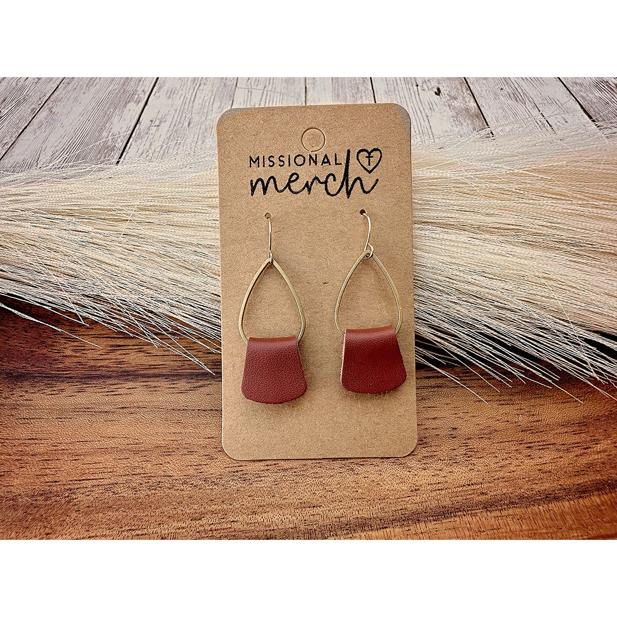 Handmade Leather Teardrop Earrings