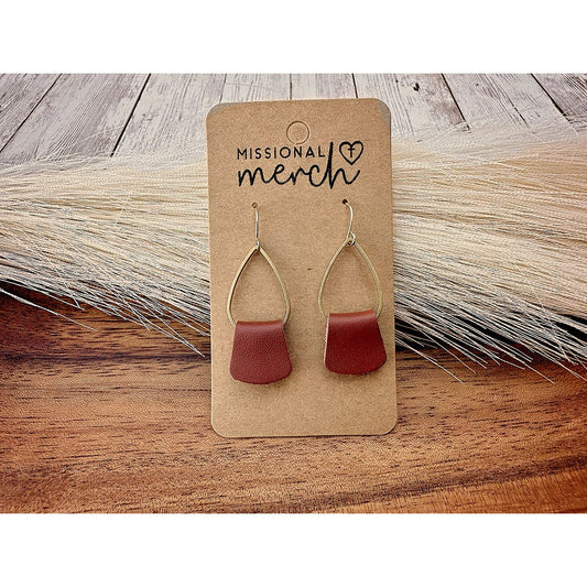 Handmade Leather Teardrop Earrings