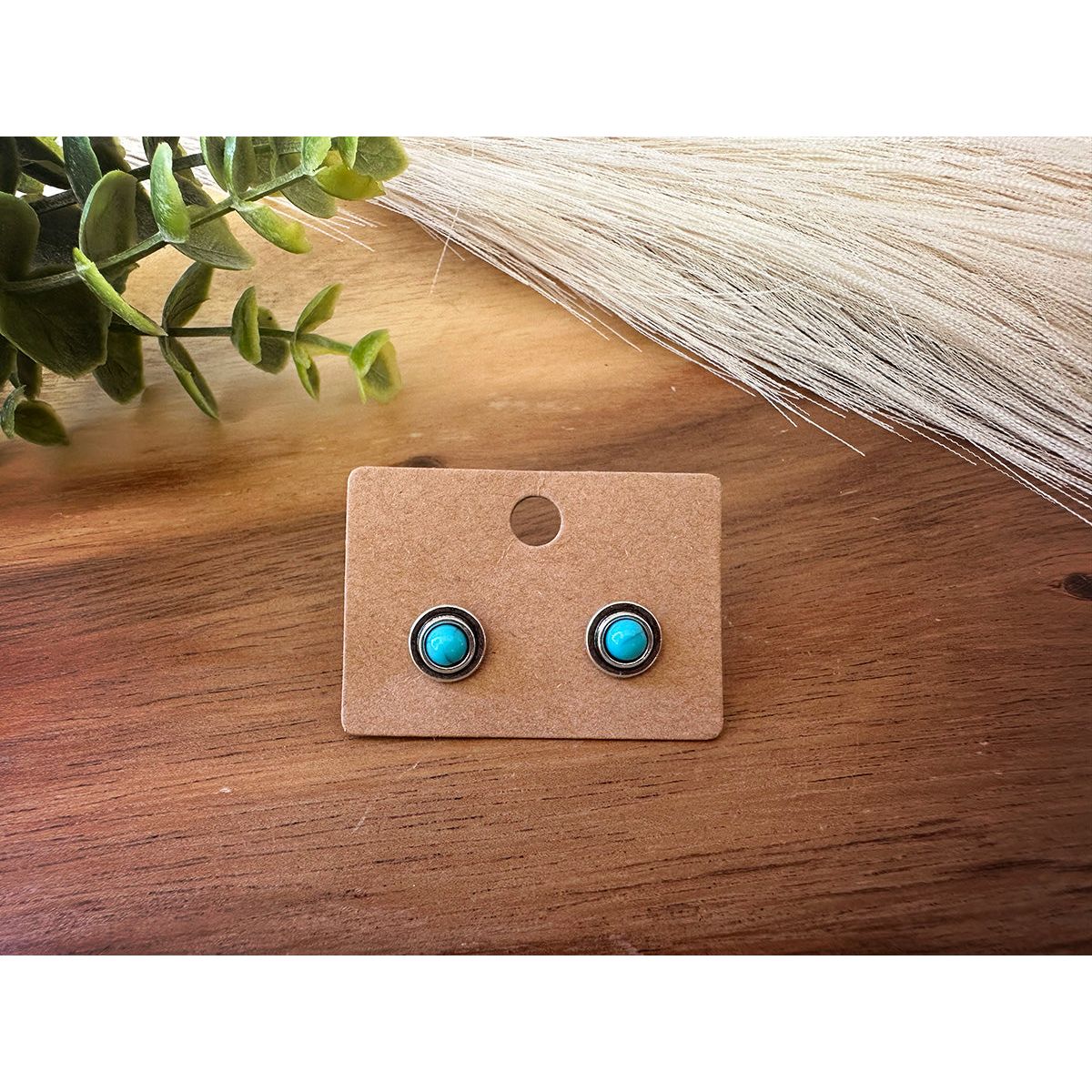 Turquoise Stud Earrings | Silver and Turquoise
