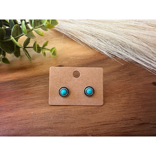 Turquoise Stud Earrings | Silver and Turquoise