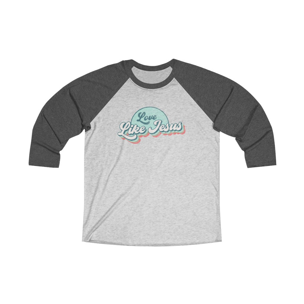 Love Like Jesus - Vintage-Inspired Tri-Blend 3/4 Raglan Tee