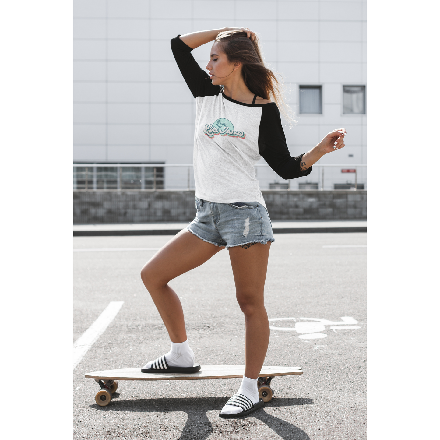 Love Like Jesus - Vintage-Inspired Tri-Blend 3/4 Raglan Tee