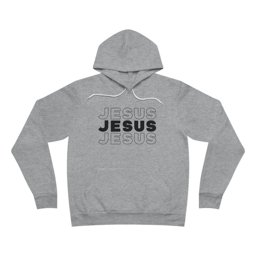 Jesus, Jesus, Jesus (Black text) | Premium Sponge Fleece Pullover Hoodie