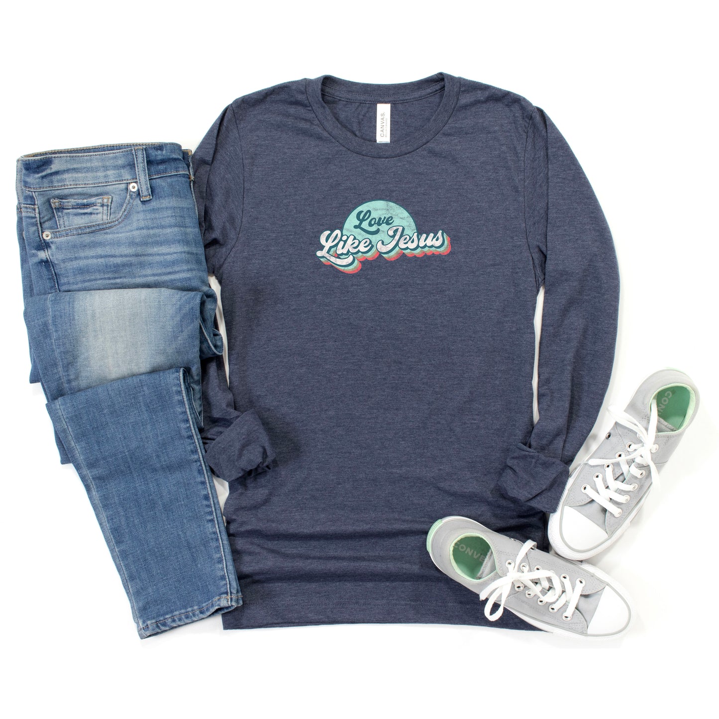 Love Like Jesus | Vintage-Inspired Long Sleeve Shirt for Women