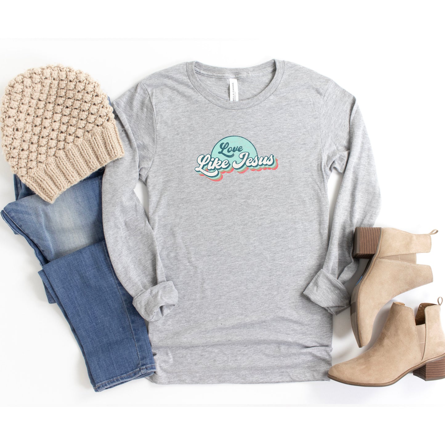 Love Like Jesus | Vintage-Inspired Long Sleeve Shirt for Women