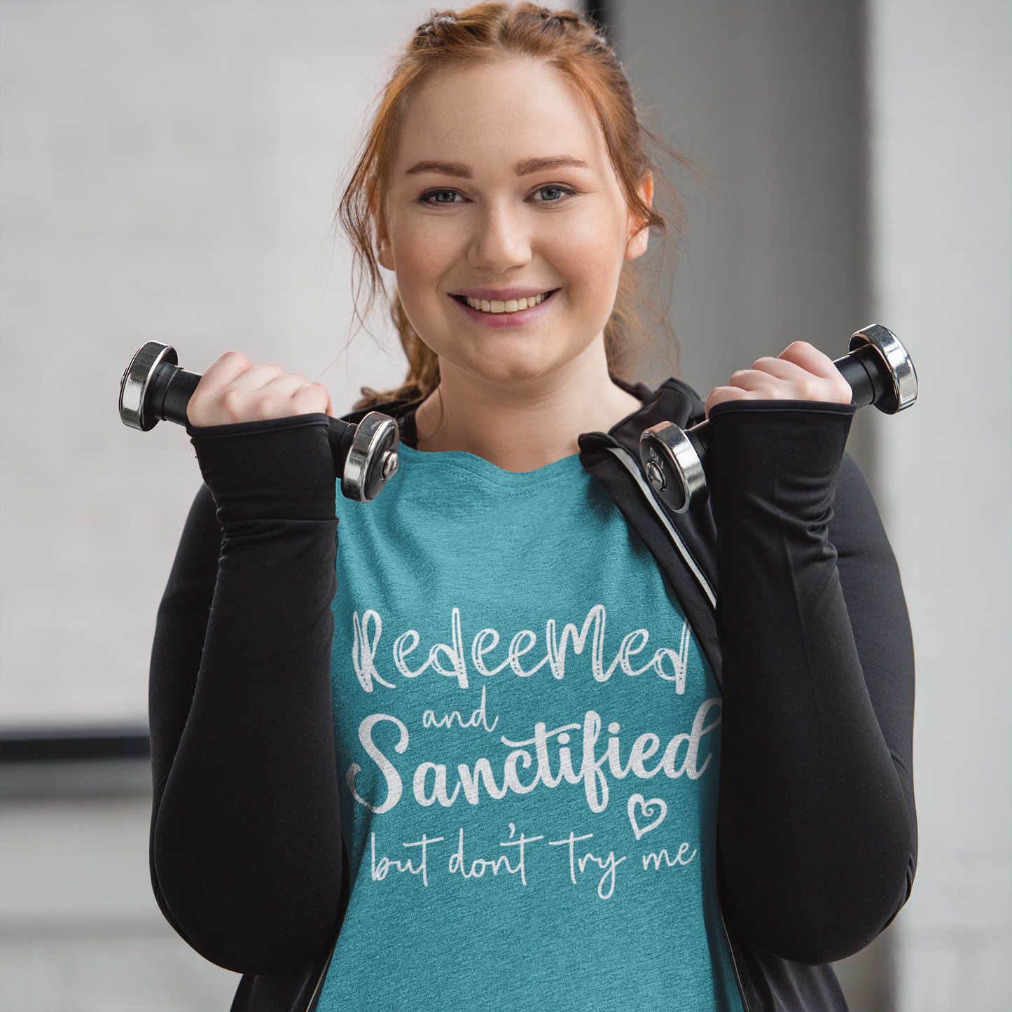 Redeemed and Sanctified But Don't Try Me Shirt | Funny Faith Shirt for Women
