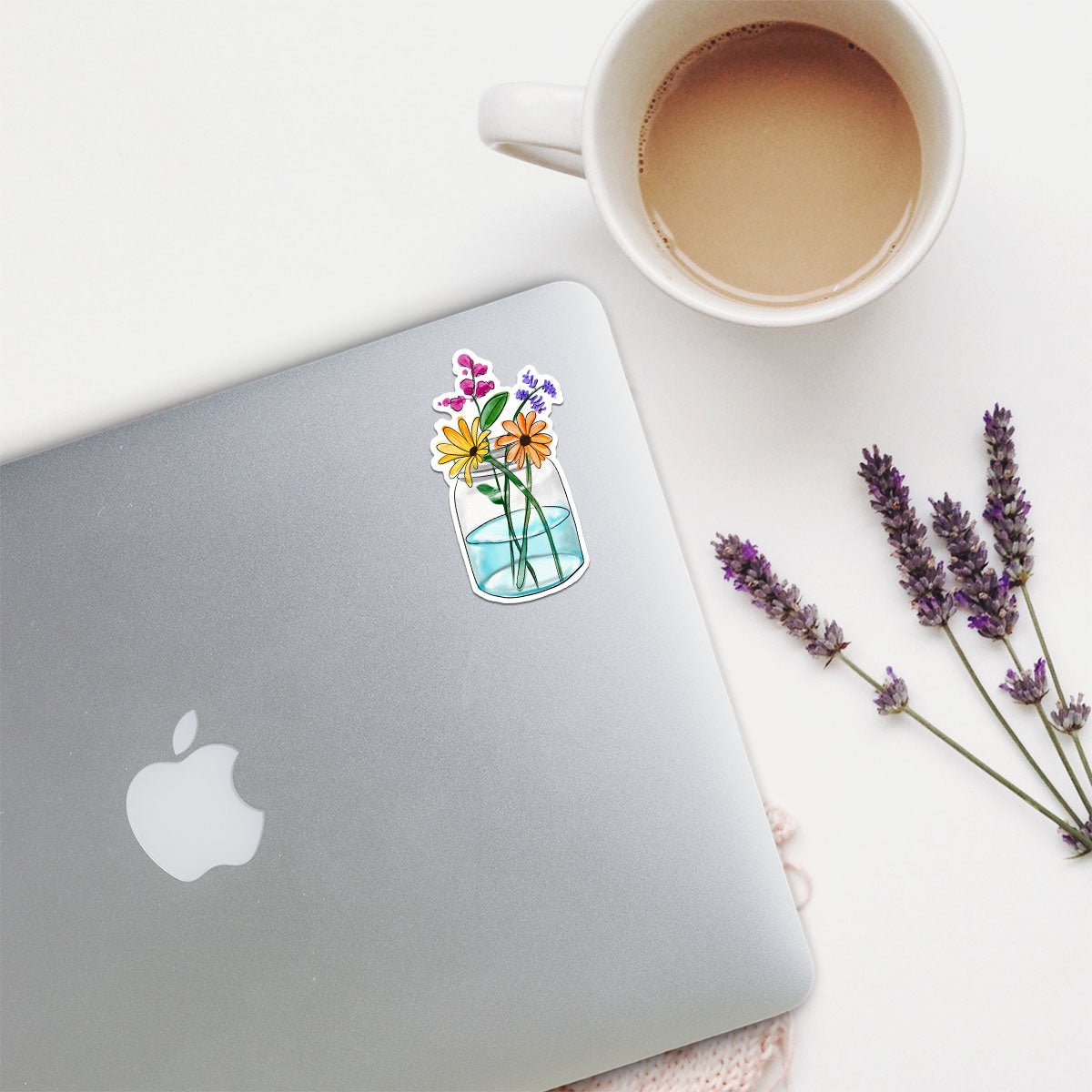 Wildflowers in a Jar | Vinyl Art Sticker