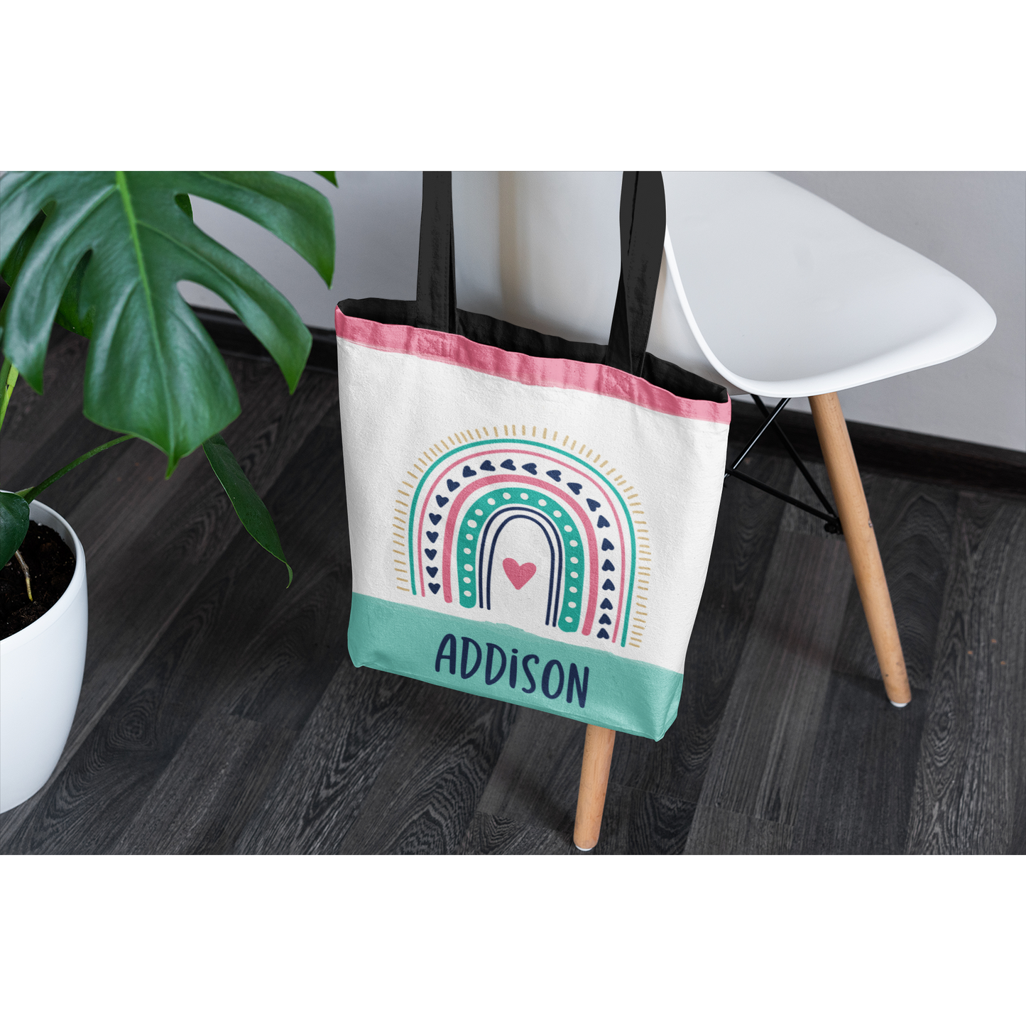 Customizable Boho Rainbow Tote Bag