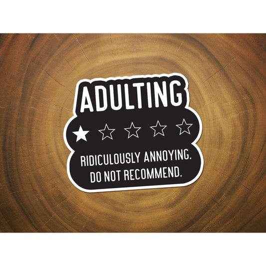 1 Star Adulting Review | Funny Sticker | Waterproof Vinyl