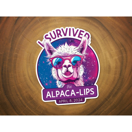 I Survived the Alpaca Lips | Funny Vinyl Sticker with Holographic Option