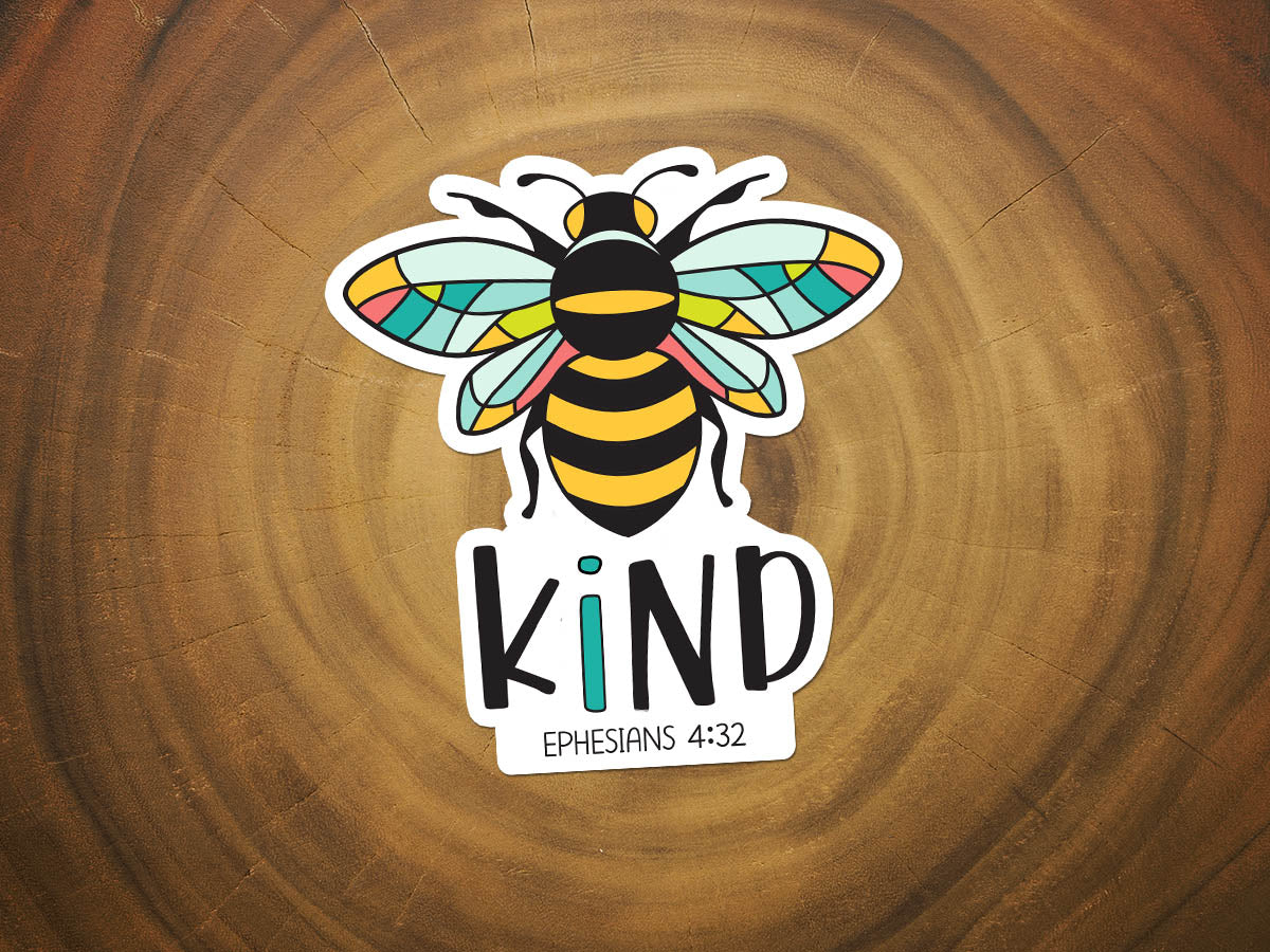 Bee Kind | Colorful Scripture Sticker