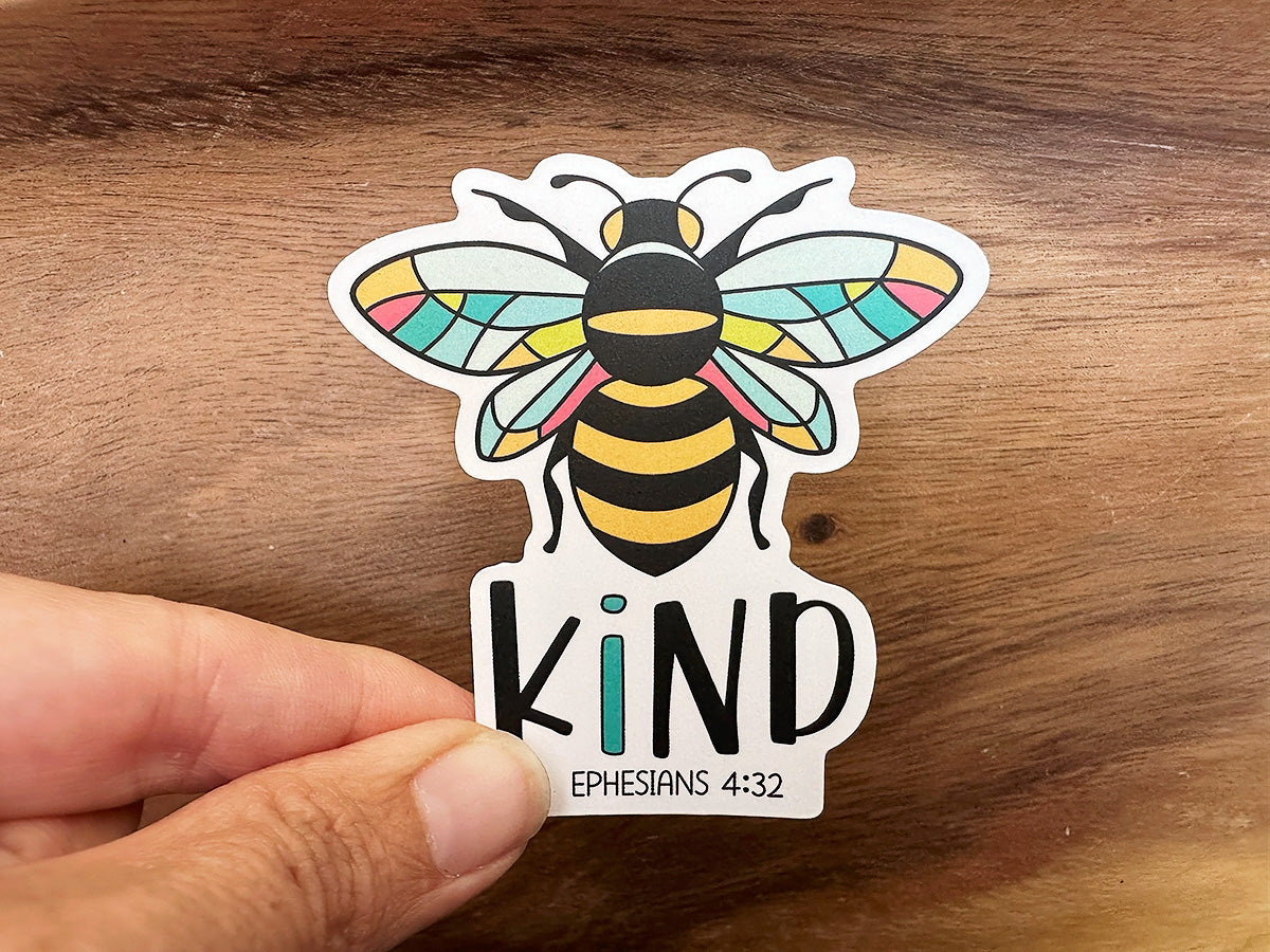 Bee Kind | Colorful Scripture Sticker