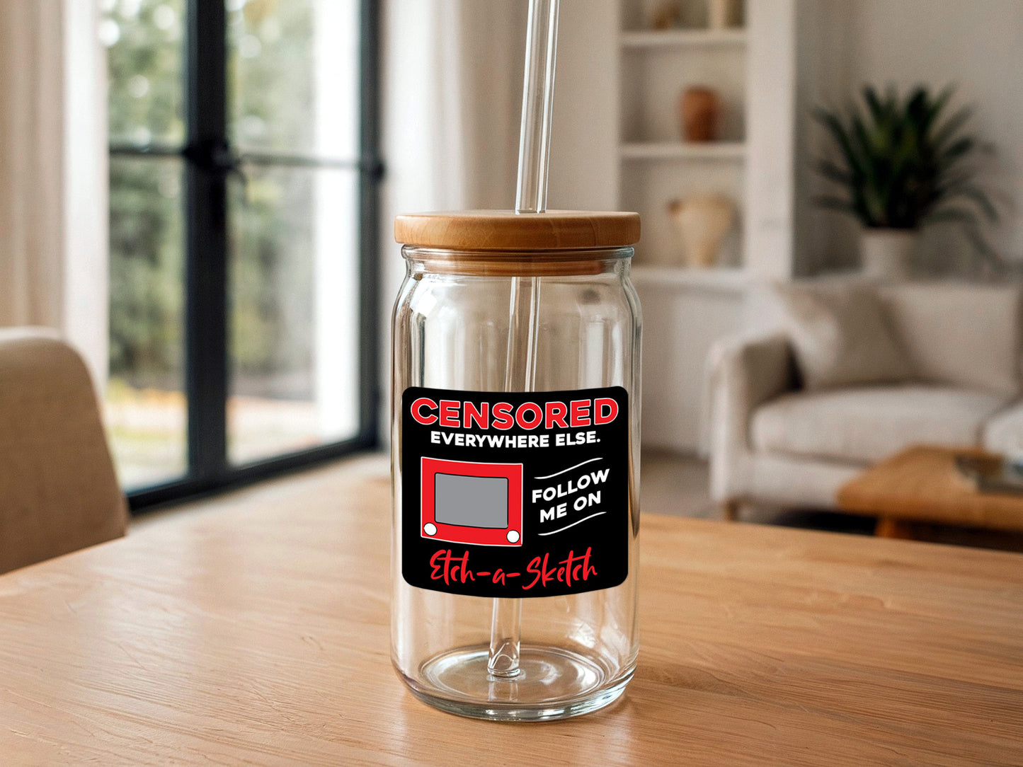 Censored Everywhere Else - Follow Me on Etch-a-Sketch | Funny Sticker