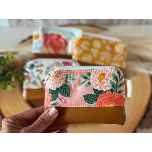 Floral Credit Card Pouch | Coin Purse | Wallet Zipper Pouch | 4 Color Options!