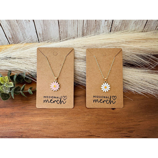 Enamel and Gold Daisy Necklace | 2 Color Options