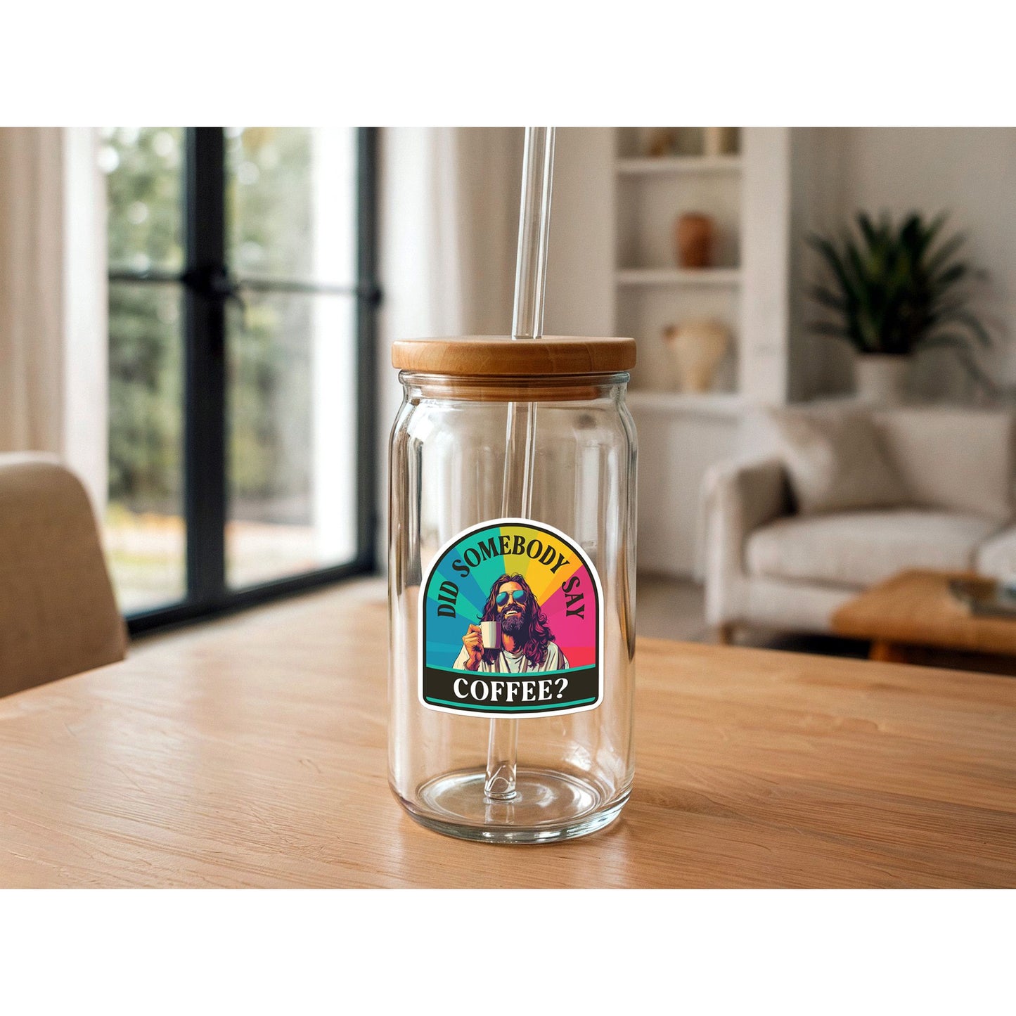 Did Somebody Say "Coffee?" | Jesus with Coffee Sticker